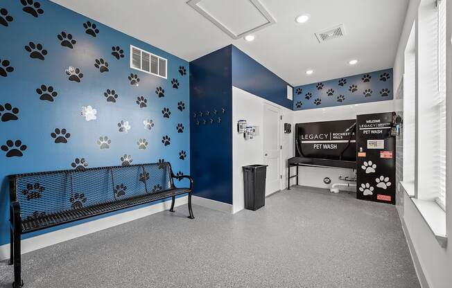 Dog spa next to the dog park at Legacy Rochester Hills Apartments