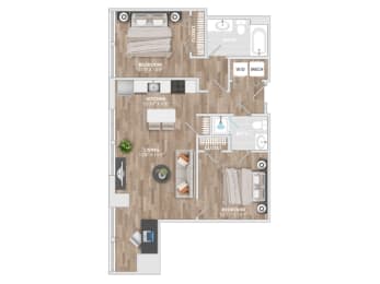 2 beds, 2 baths, 835 sqft, $2,874