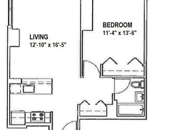 1 bed, 1 bath, 663 sqft, $4,595, Unit 19C