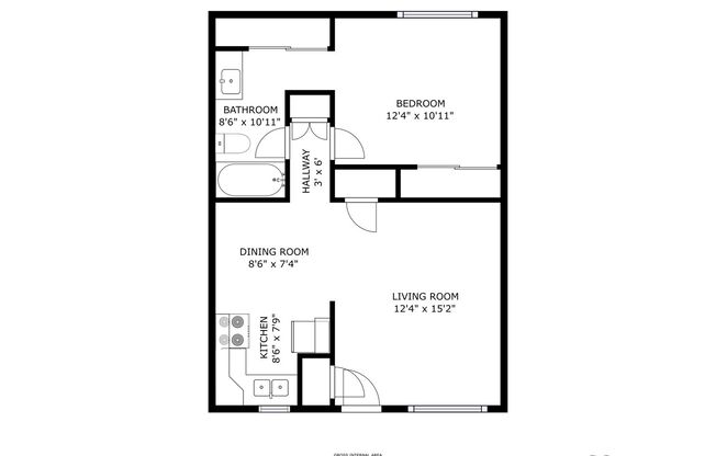 1 bed, 1 bath, 450 sqft, $1,248, Unit 12B