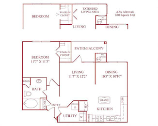 1 bed, 1 bath, 830 sqft, $1,137