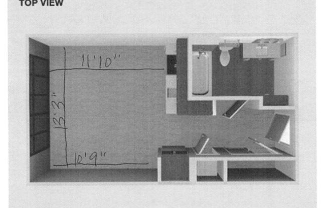 Studio, 1 bath, 354 sqft, $2,250, Unit 223