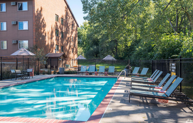 the swimming pool at our hotel in a city