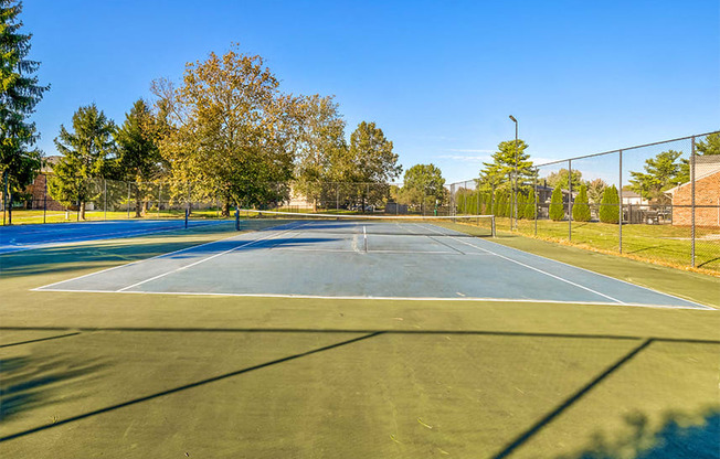 Fenced-in Tennis Court at Briarwood Apartments in Columbus, IN
