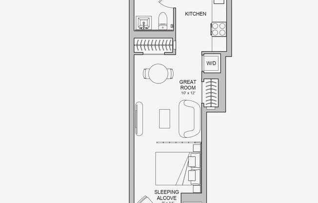 Studio, 1 bath, $3,550, Unit 520