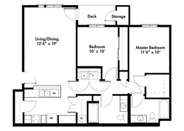 2 beds, 2 baths, 1,105 sqft, $1,904