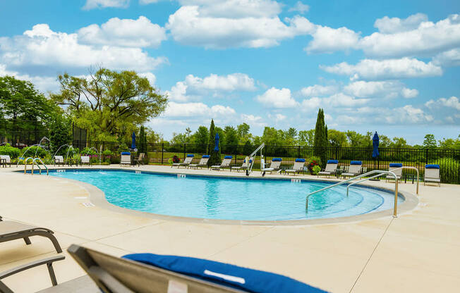 Relaxing Pool Area With Sundeck at Foxboro Apartments, Wheeling, 60090