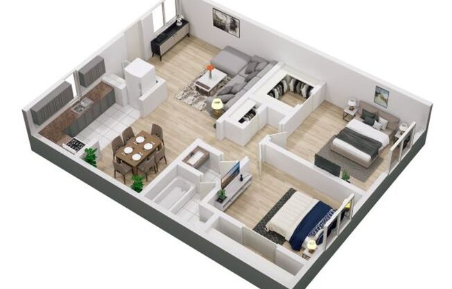 2 beds, 1 bath, 875 sqft, $1,330