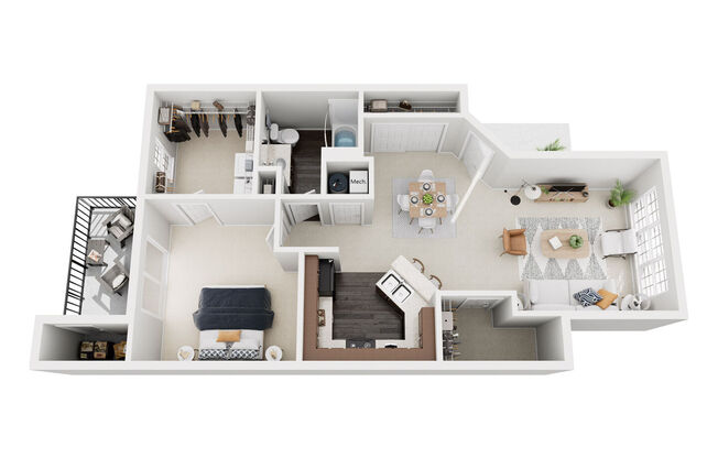 1 bed, 1 bath, 886 sqft, $1,105