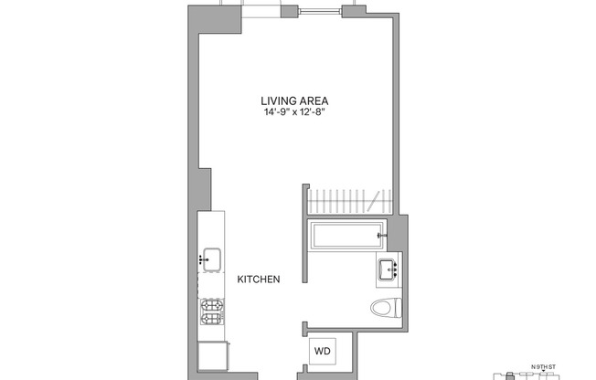 Studio, 1 bath, 437 sqft, $3,900, Unit N5F