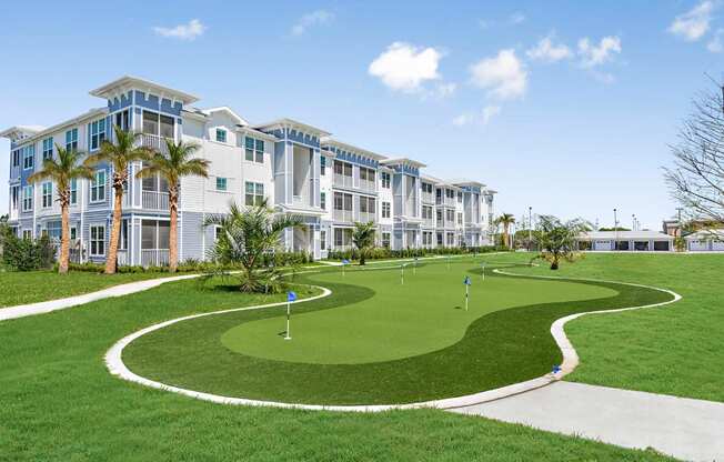 Putting Green at The Gallery Luxury Apartments in Trinity, FL