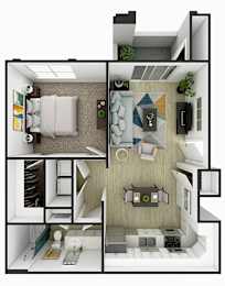 1 bed, 1 bath, 698 sqft, $1,375