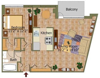 1 bed, 1 bath, 810 sqft, $2,715