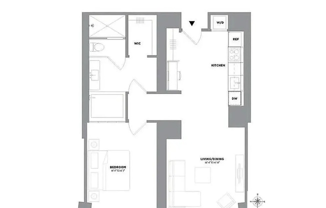 1 bed, 1 bath, 832 sqft, $6,300, Unit 18C