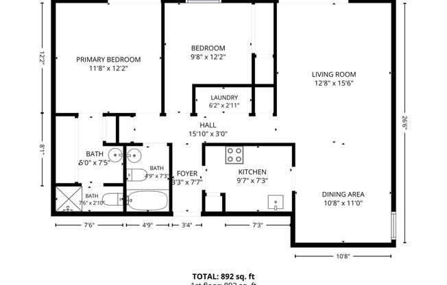 2 beds, 2 baths, $2,095, Unit #1106