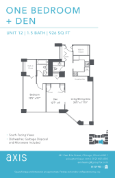 1 bed, 1.5 baths, $3,035