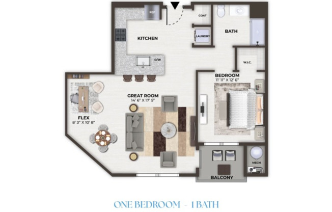 1 bed, 1 bath, 854 sqft, $2,806, Unit 1414