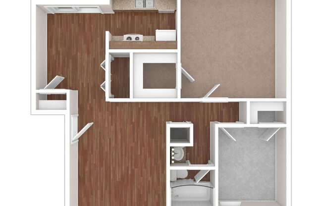 2 beds, 1 bath, 812 sqft, $805