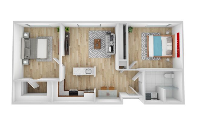 2 beds, 1 bath, 813 sqft, $1,695, Unit 126-122