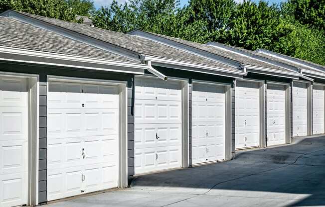 Exterior Garages at Flatwater Apartments in La Vista NE