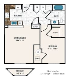 1 bed, 1 bath, 759 sqft, $2,321