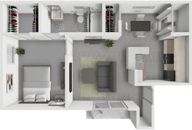 1 bed, 1 bath, 530 sqft, $875