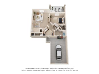 1 bed, 1 bath, 822 sqft, $1,599