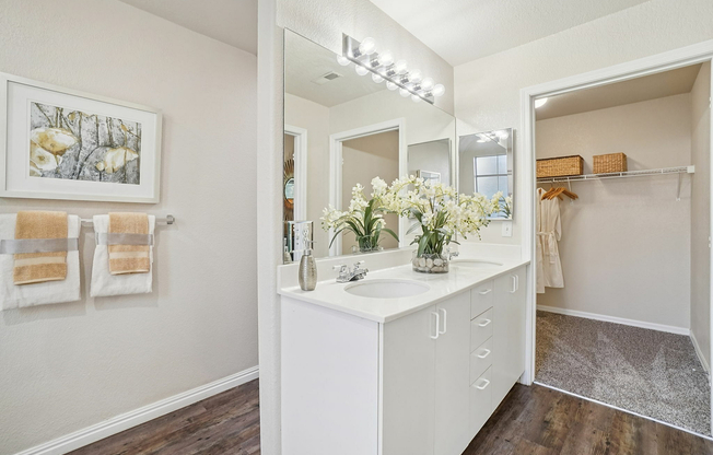 Stratton Master Bathroom Sinks-Toilet-Closet View