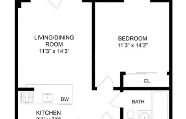 1 bed, 1 bath, 570 sqft, $3,200, Unit 4C