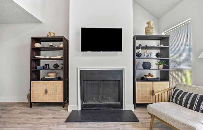 Fireplace Sitting Area at Pointe Royal, Overland Park, KS, 66213