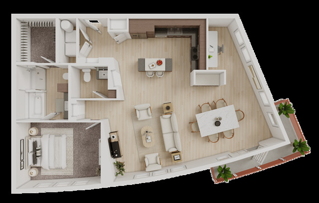 1 bed, 1.5 baths, 1,183 sqft, $2,450