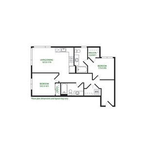 2 beds, 2 baths, 883 sqft, $3,762