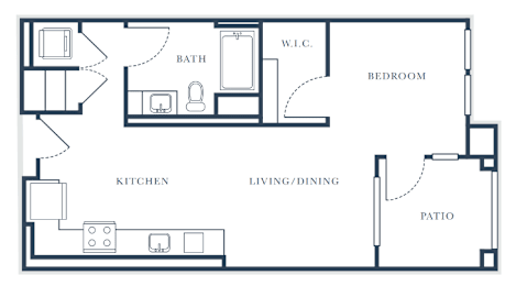 Studio, 1 bath, 615 sqft, $2,246