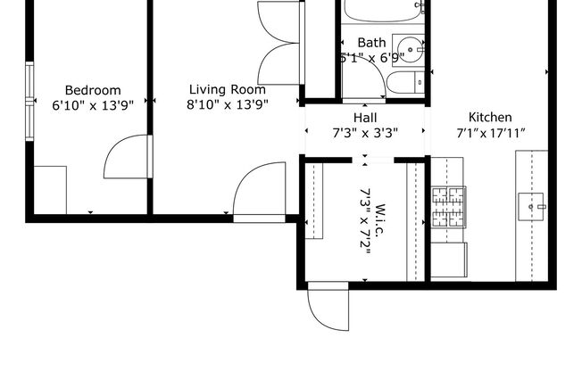 1 bed, 1 bath, 489 sqft, $1,750, Unit 726-02