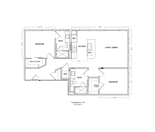 2 beds, 2 baths, 1,012 sqft, $3,612