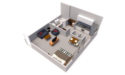 Studio, 1 bath, 500 sqft, $1,100