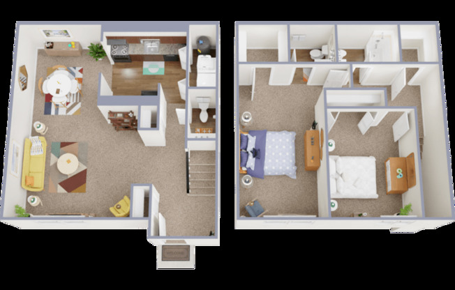 2 beds, 2.5 baths, 1,200 sqft, $1,539