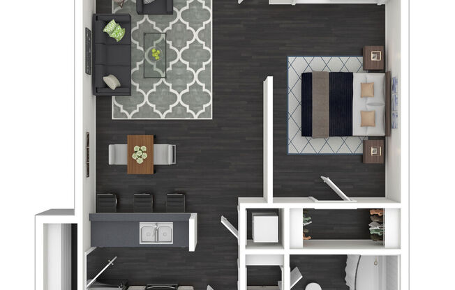 Studio, 1 bath, 598 sqft, $1,999