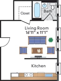 Studio, 1 bath, 433 sqft, $1,922