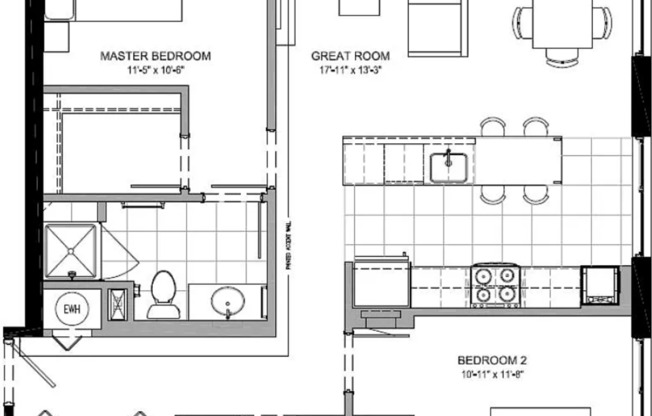 2 beds, 2 baths, 1,072 sqft, $2,300, Unit 803