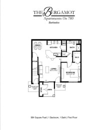 1 bed, 1 bath, 884 sqft, $2,040