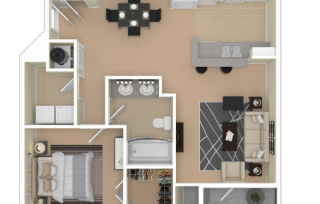 1 bed, 1 bath, 875 sqft, $1,520