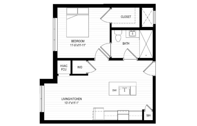 1 bed, 1 bath, 554 sqft, $2,500, Unit 403