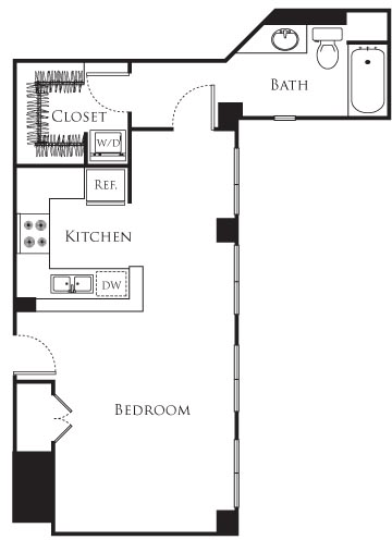 Studio, 1 bath, 560 sqft, $1,874, Unit 419