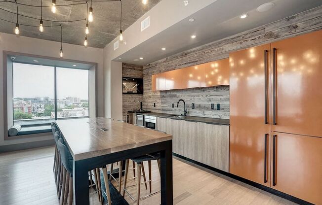 a view of the lobby of a building with glass elevators