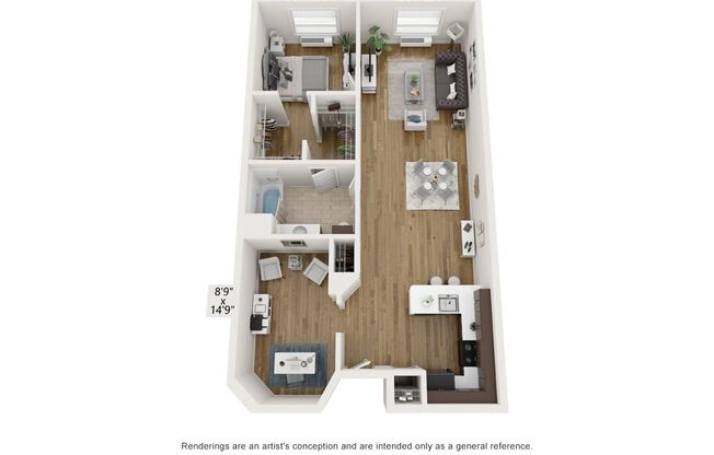 1 bed, 1 bath, 996 sqft, $2,895, Unit 119