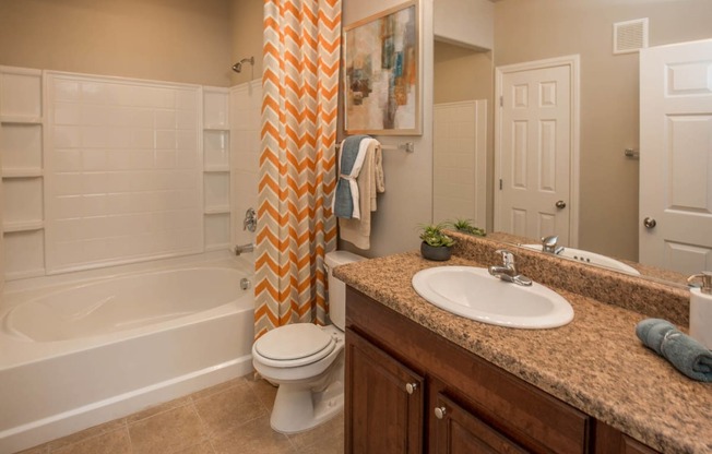 Spa Inspired Bathroom at The Passage Apartments by Picerne, Henderson, NV