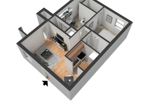 2 beds, 1 bath, 1,104 sqft, $1,525, Unit 1988E