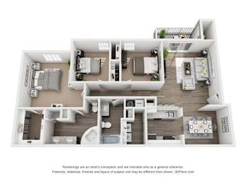 3 beds, 2 baths, 1,297 sqft, $1,338