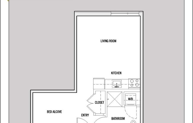 Studio, 1 bath, 455 sqft, $1,440, Unit 261-404